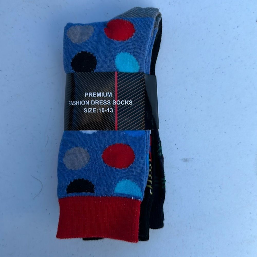 Men’s Colorful Dress Socks – 3 Pairs Size 10-13 Premium Fashion Crew Socks
